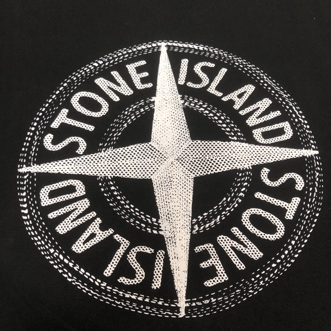 お買い得豊富なstone island トップスｎ級品 トップス 純綿Tシャツ 半袖 シンプル カップル 2色可選 ブラック_5