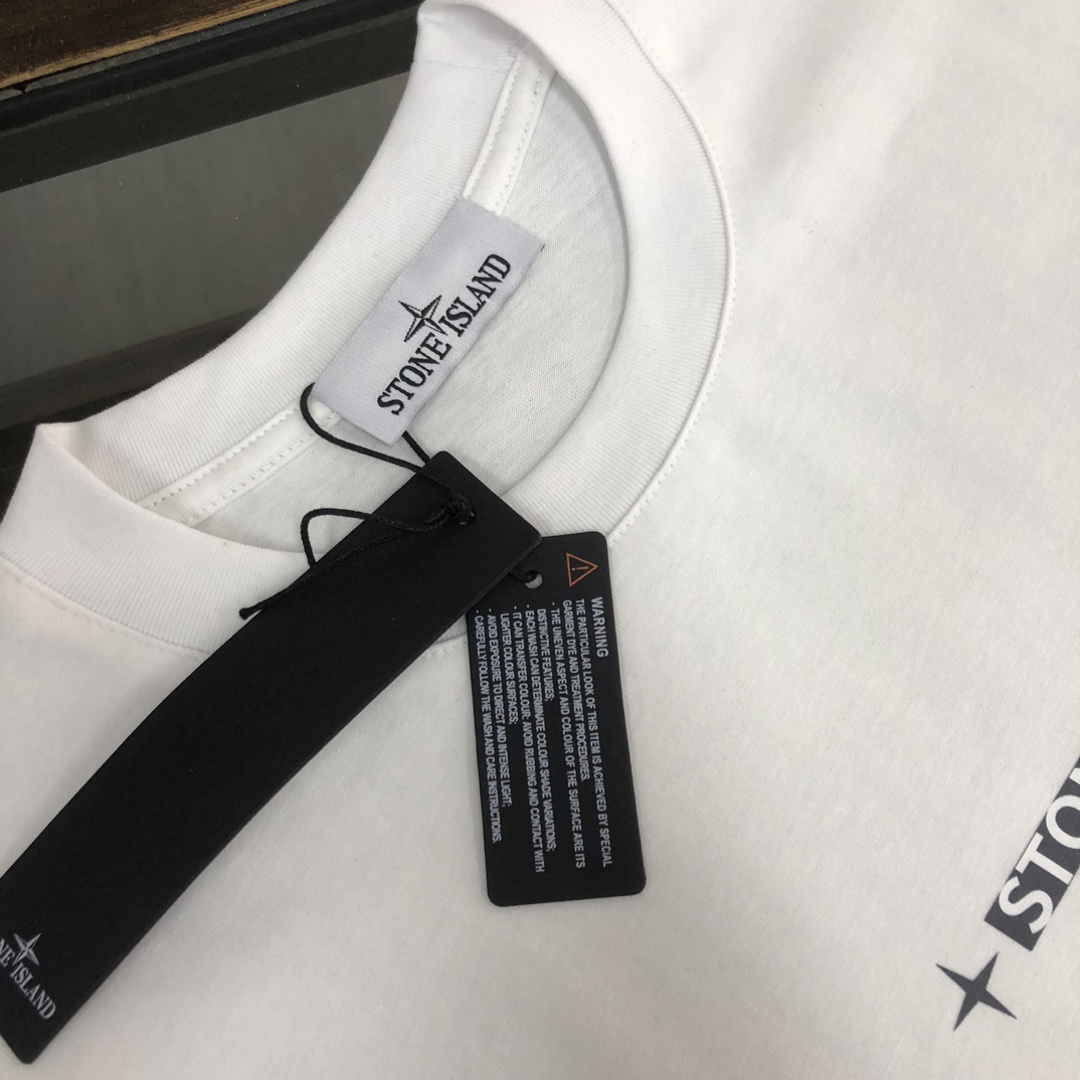ストーン アイランド ロング t シャツコピー トップス 純綿Tシャツ 短袖 シンプル 日常 人気品 3色可選 ホワイト_4