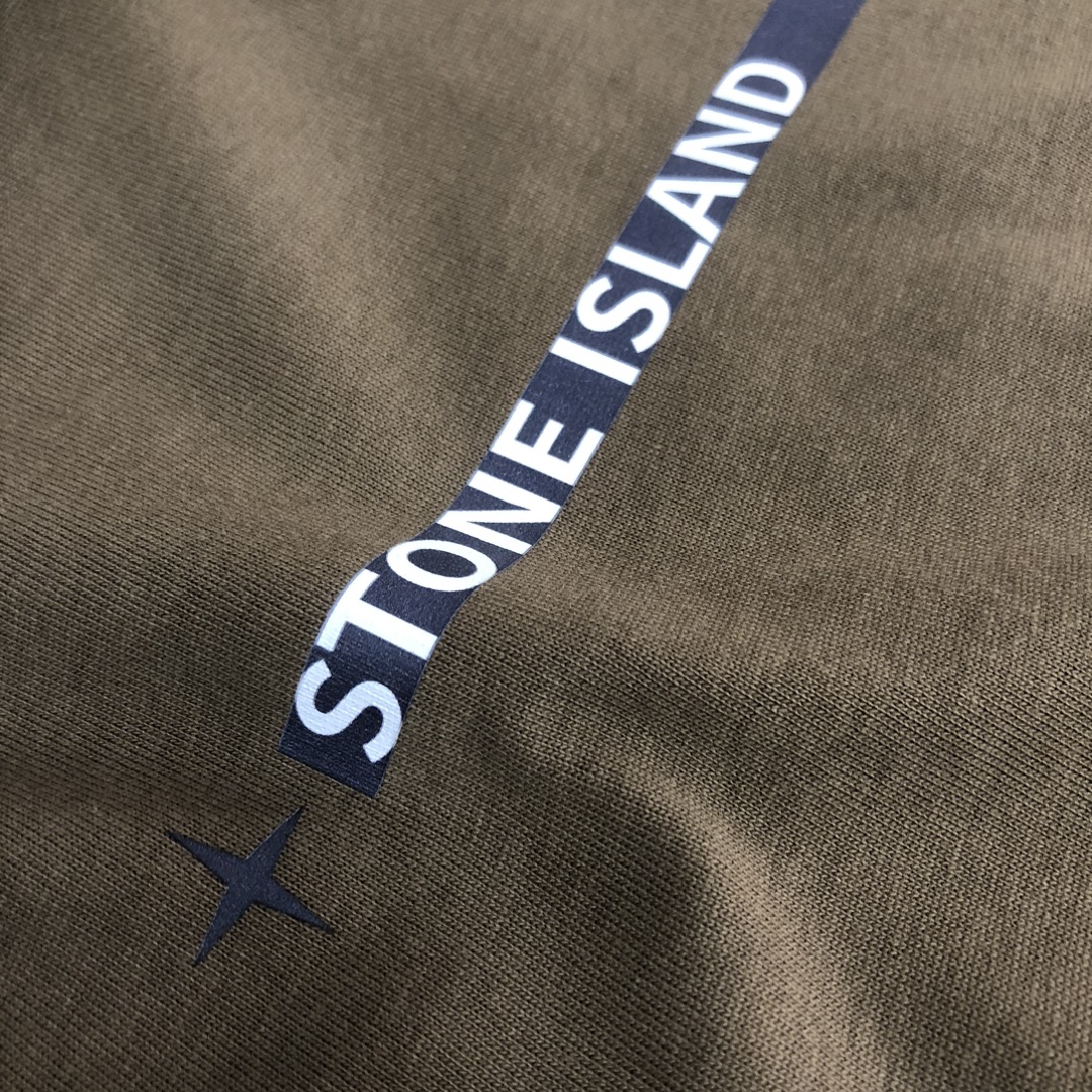 メンズ ストーン アイランド t シャツ偽物 トップス 純綿Tシャツ 短袖 シンプル 日常 人気品 3色可選 ブラウン_6