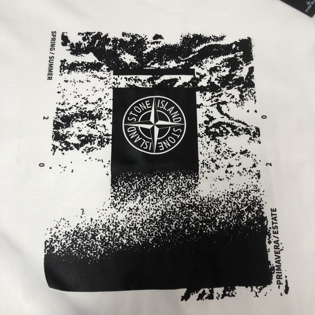 触り心地のいい ストーン アイランド 半袖 シャツコピー 日常トップス 純綿Tシャツ柔らかい 人気品 4色可選 ホワイト_5