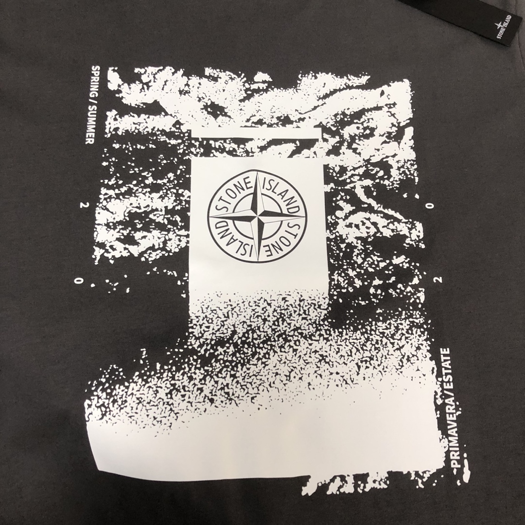 触り心地のいいストーン アイランド t シャツ偽物 日常トップス 純綿Tシャツ柔らかい 人気品 4色可選 グレイ_6