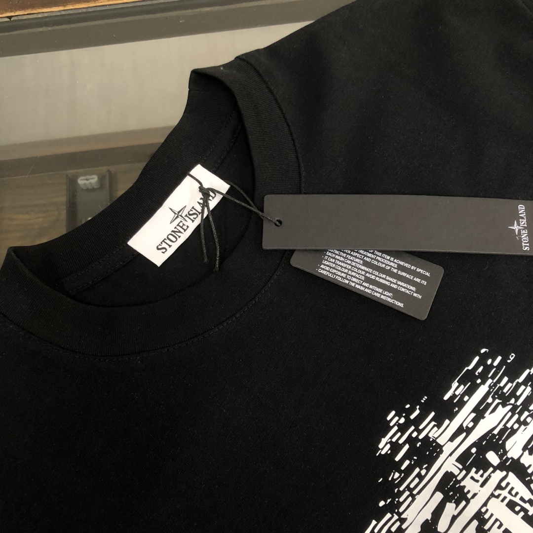 爆買い大得価stone island コーデュロイ シャツ激安通販 日常トップス 純綿Tシャツ 柔らかい シンプル 2色可選 ブラック_4