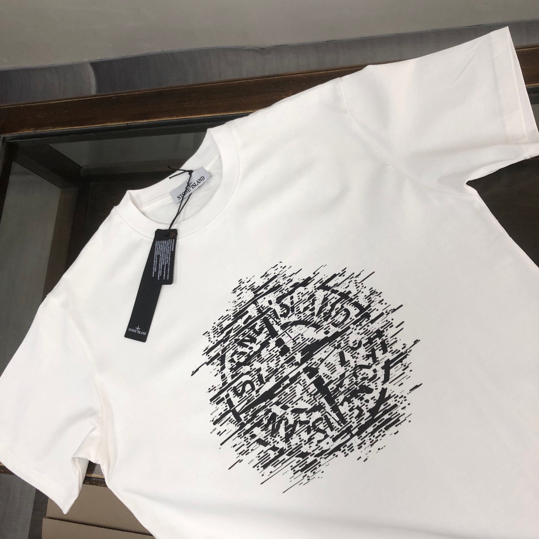 爆買い大得価ストーン アイランド コーデュロイ シャツコピー 日常トップス 純綿Tシャツ 柔らかい シンプル 2色可選 ホワイト_3