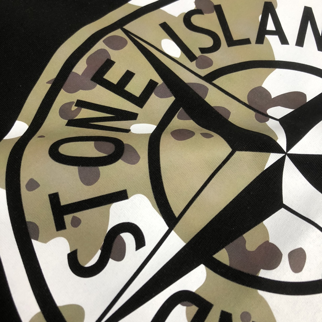 純綿Tシャツ ストーン アイランド スウェット シャツスーパーコピー 日常トップス HOT品質保証  柔らかい 2色可選 ブラック_6