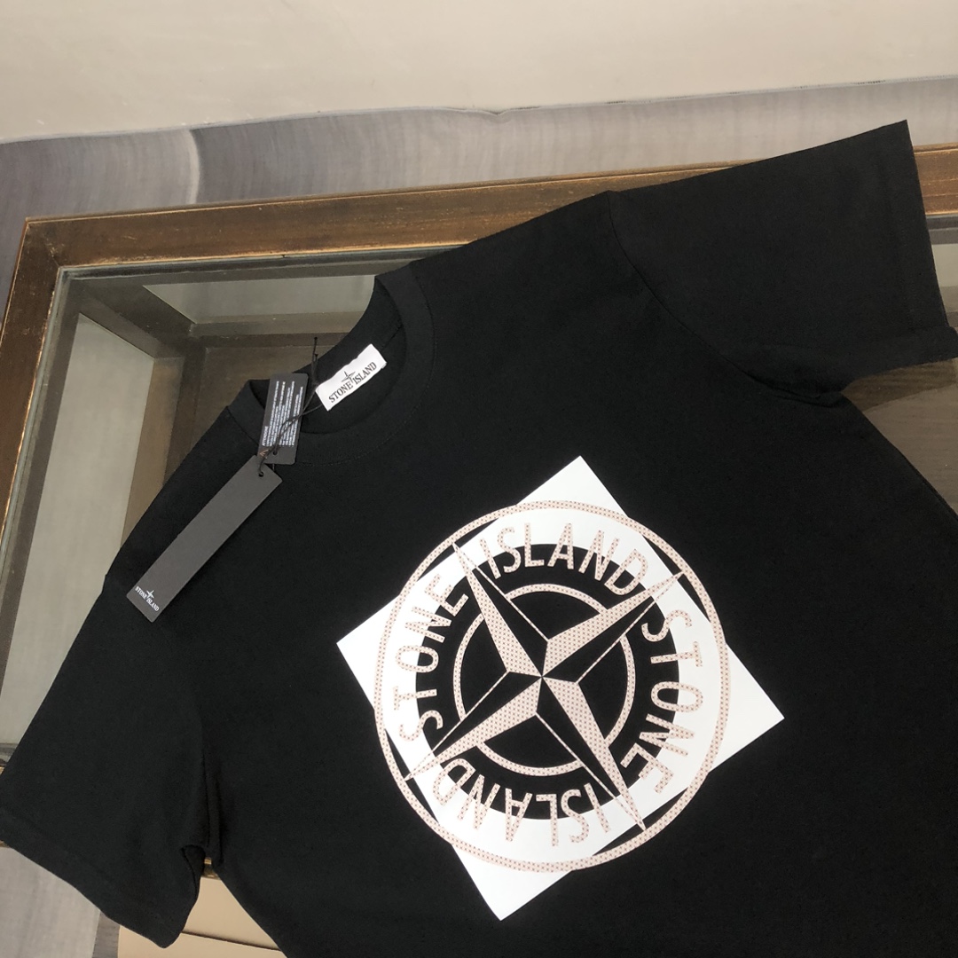 春夏人気定番安い アイランド t シャツｎ級品 日常トップス 品質保証 純綿トップス ゆったり 柔らかい 3色可選 ブラック_3
