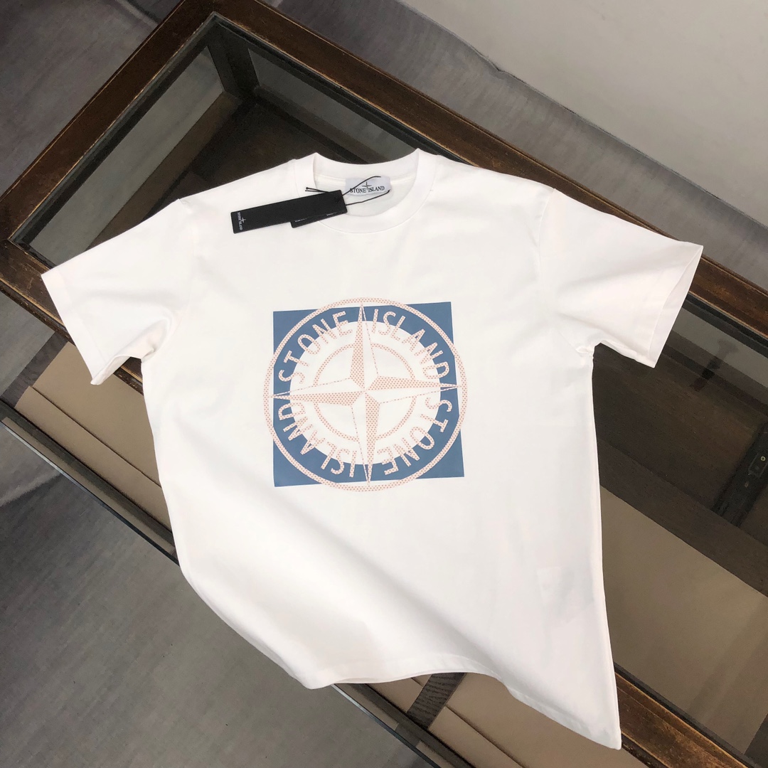 春夏人気定番安い ストーン アイランド カットソー激安通販 日常トップス 品質保証 純綿トップス ゆったり 柔らかい 3色可選 ホワイト_1