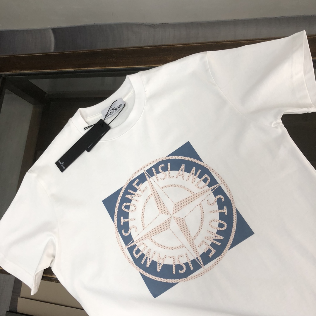 春夏人気定番安い ストーン アイランド カットソー激安通販 日常トップス 品質保証 純綿トップス ゆったり 柔らかい 3色可選 ホワイト_3