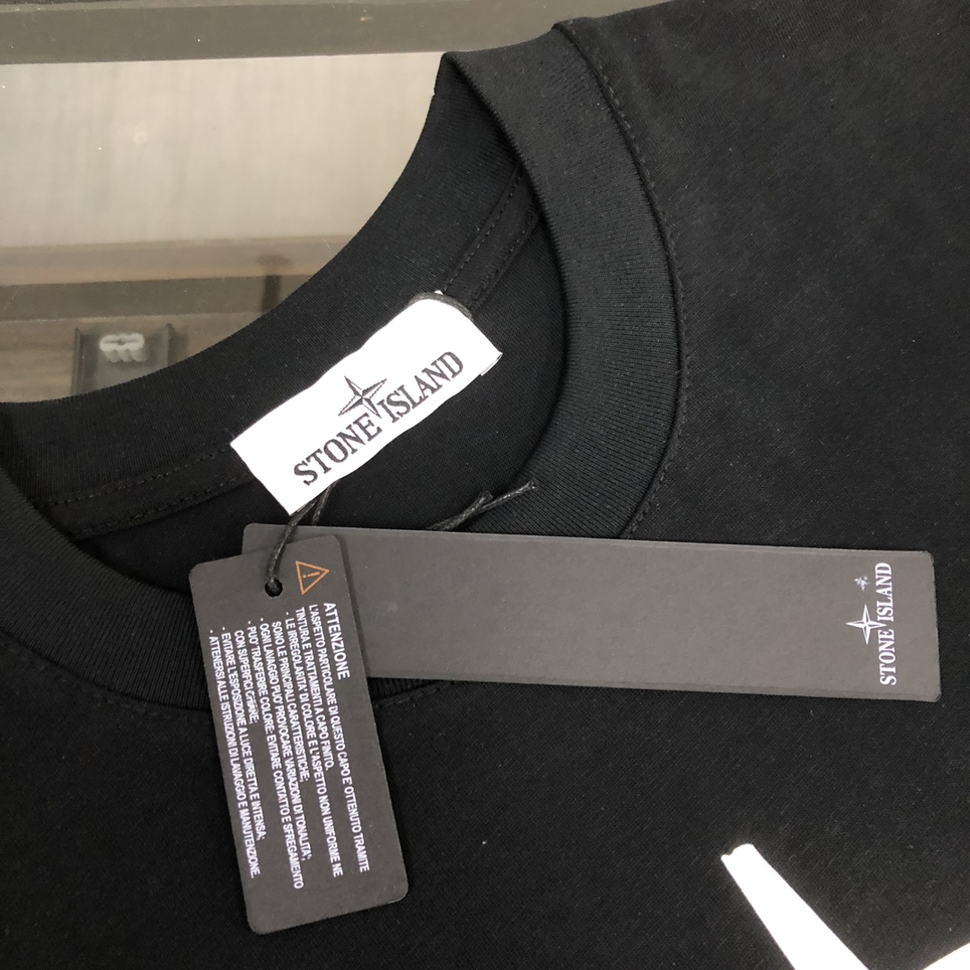 ストーン アイランド ロング t シャツスーパーコピー 日常トップス 純綿トップス ゆったり 人気販売 短袖 4色可選 ブラック_4