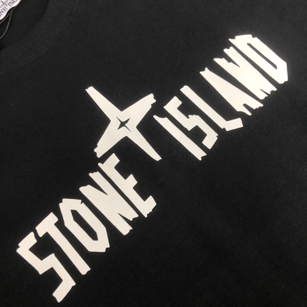 ストーン アイランド ロング t シャツスーパーコピー 日常トップス 純綿トップス ゆったり 人気販売 短袖 4色可選 ブラック_5