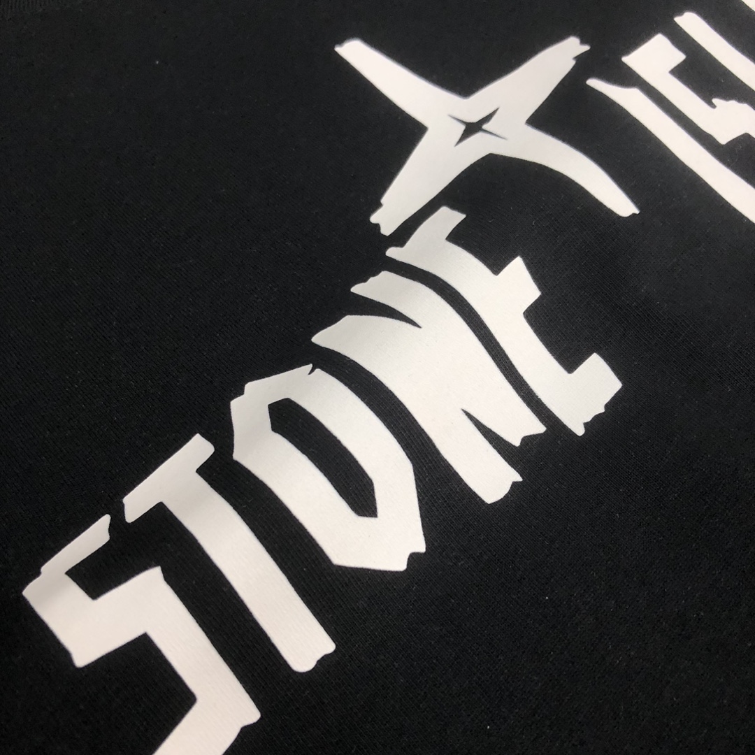 ストーン アイランド ロング t シャツスーパーコピー 日常トップス 純綿トップス ゆったり 人気販売 短袖 4色可選 ブラック_6