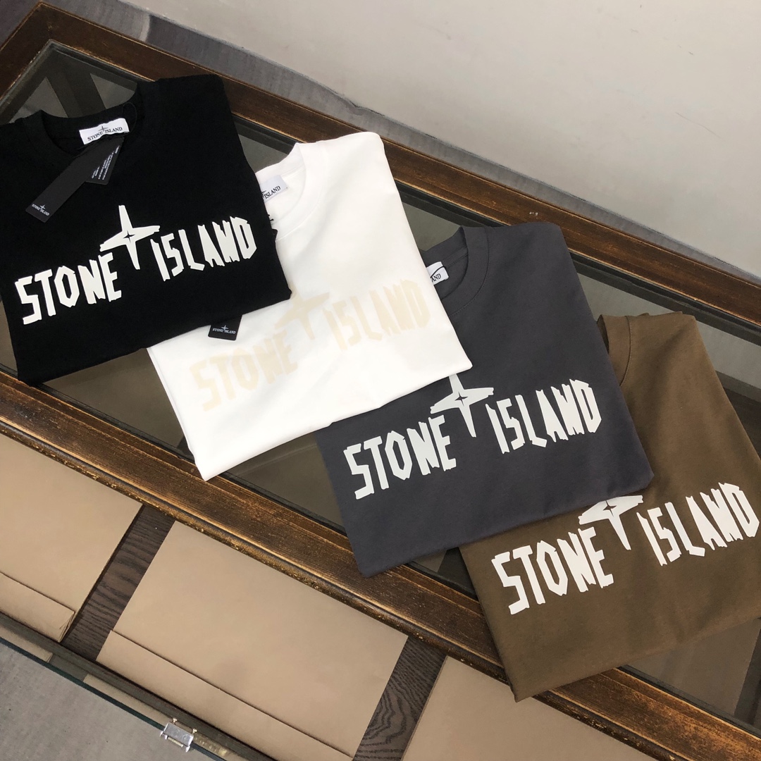 ストーン アイランド 半袖 シャツｎ級品 日常トップス 純綿トップス ゆったり 人気販売 短袖 4色可選 ブラウン_3