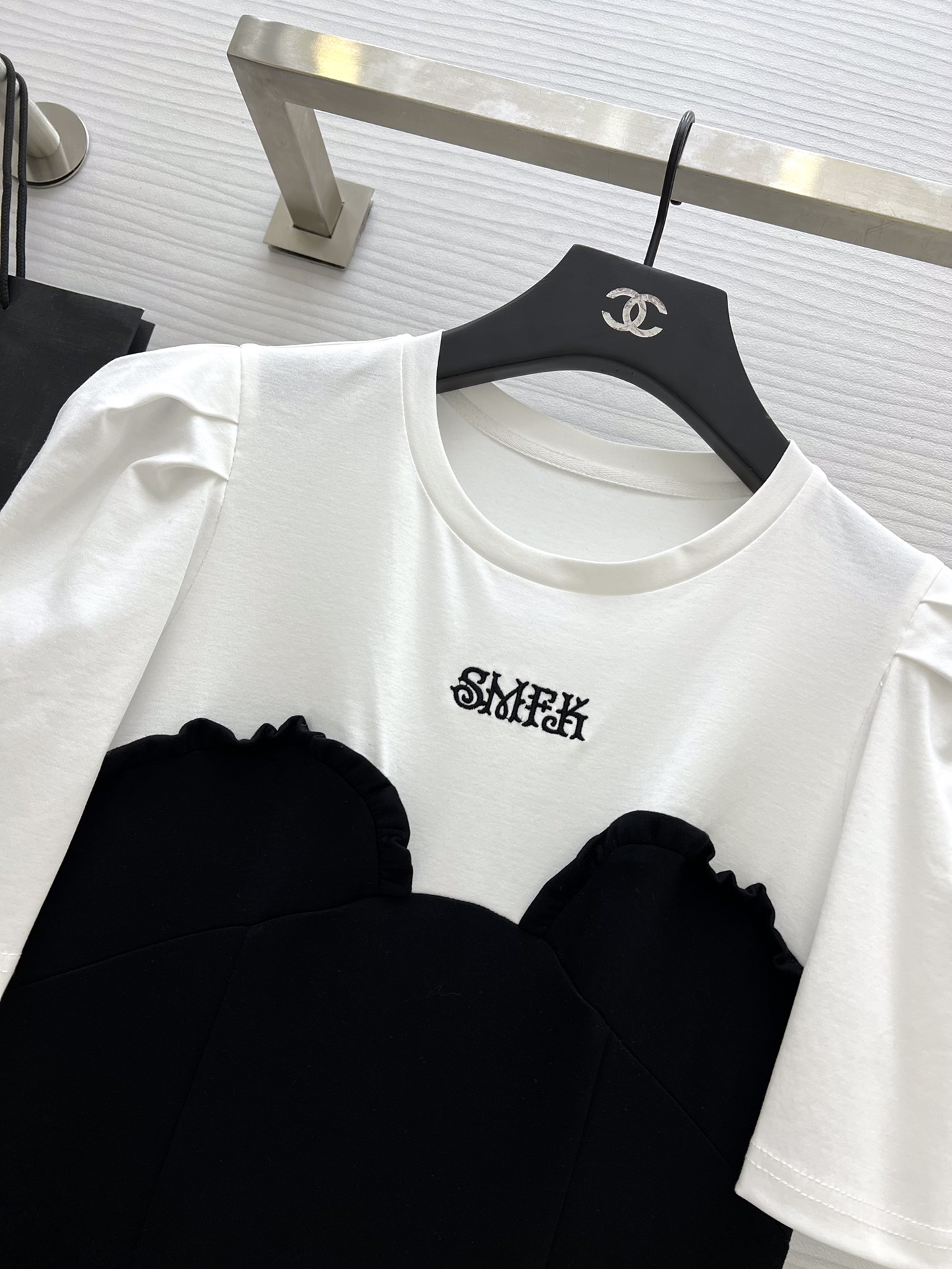 人気定番SMFKスカーフニットｎ級品 シンプル 日常 ワンピース ラッパ袖 人気品 可愛い レディース 2色可選_4