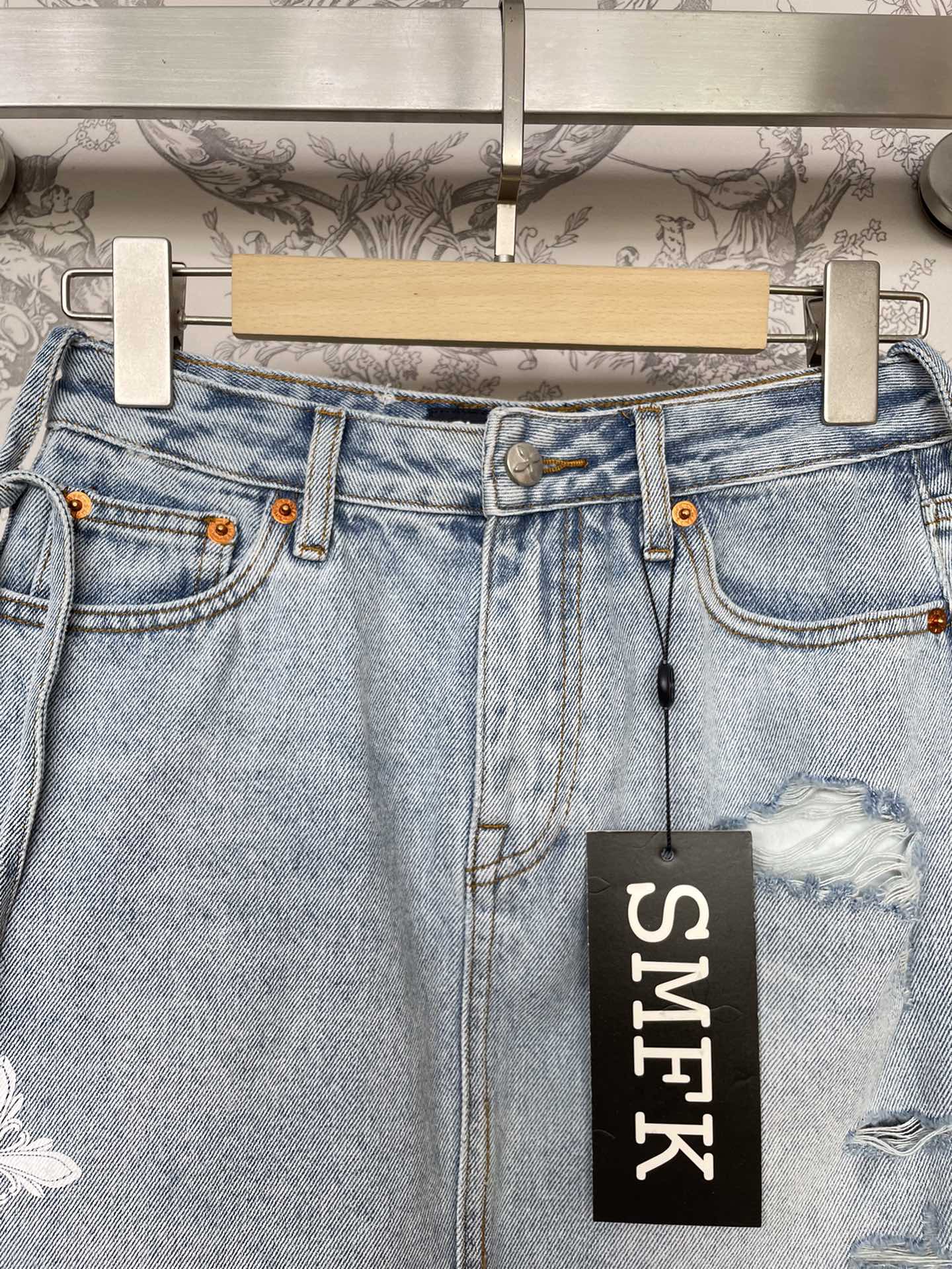 綺麗！SMFKスカートニット激安通販 シンプル 日常 半身 デニム  セクシー 美脚 レディース ブルー_4