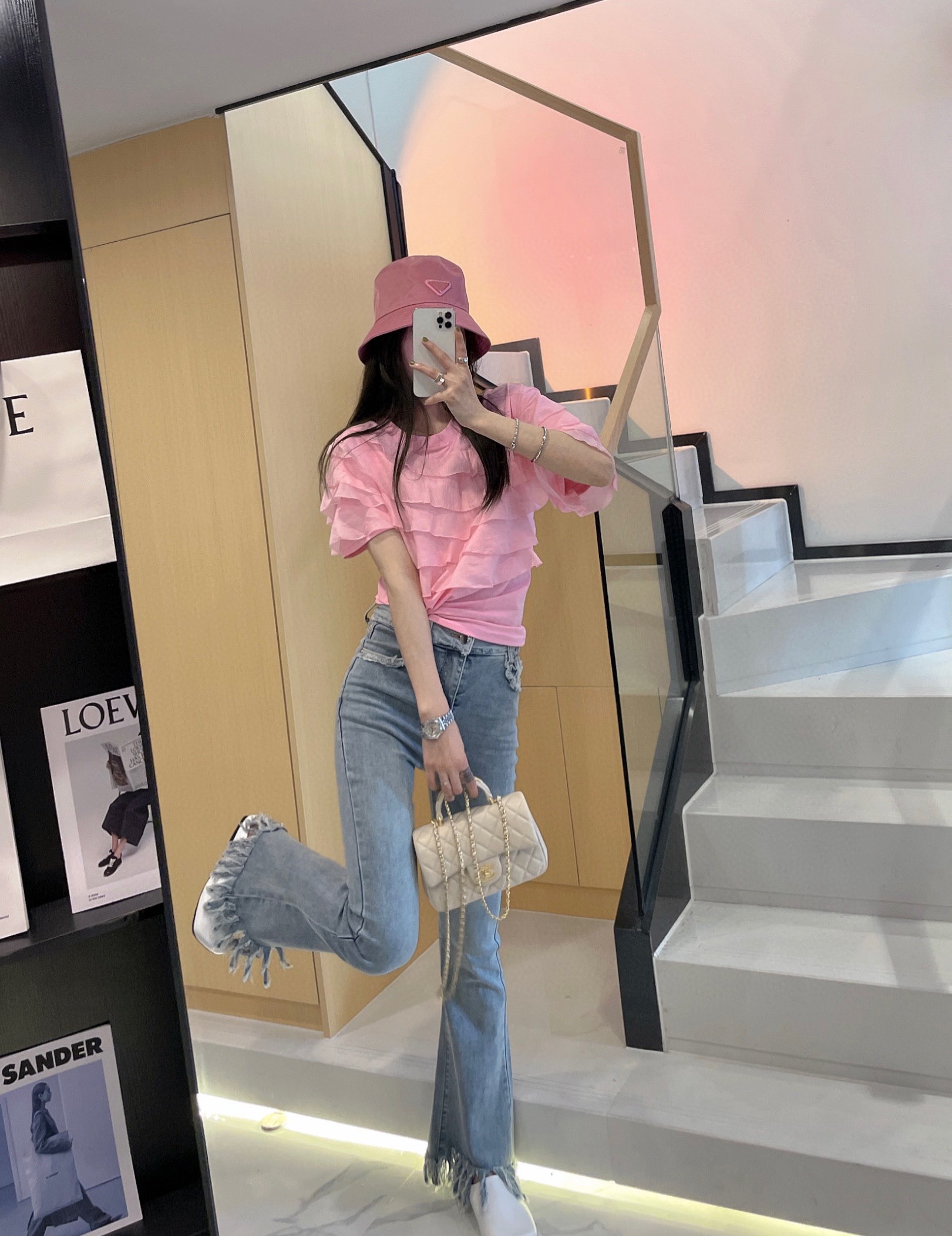 SMFKジーンズ日本激安通販 ゆったり ラッパ形 柔らかい デニム 快適 美脚 ファッション レディース ブルー_7