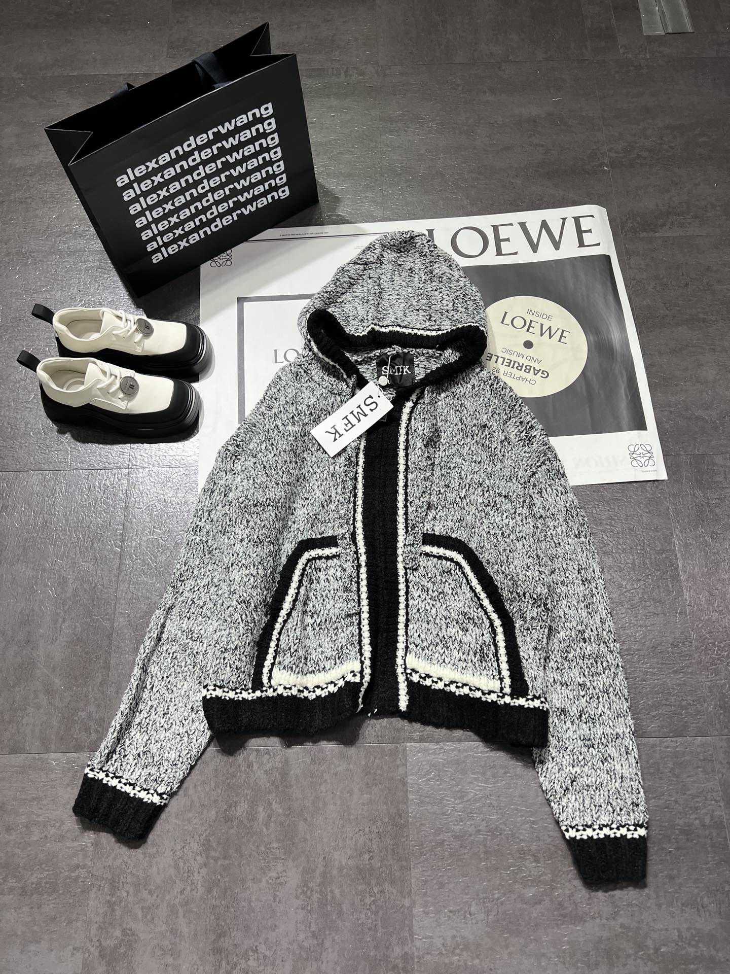 SMFKクシタニ ジャケットｎ級品 トップス 暖かい アウター 冬服 セーター ニット フード付き ブラック_1