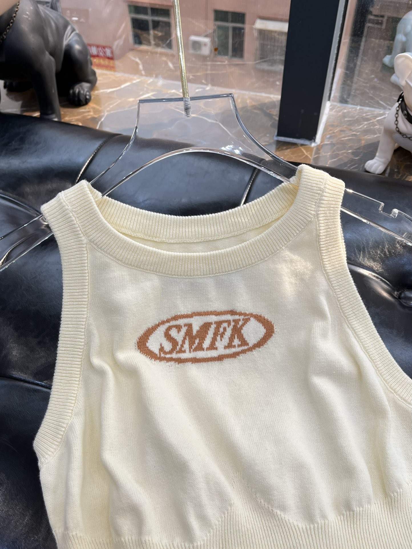 SMFKtシャツヤーン 専門店コピー トップス 無袖 純綿 柔らかい シンプル ジレー レディース ホワイト_6