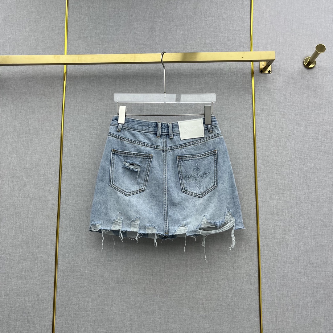 SMFKスカートニットスーパーコピー デニム 柔らかい シンプル 激安品 レディース ブルー_7