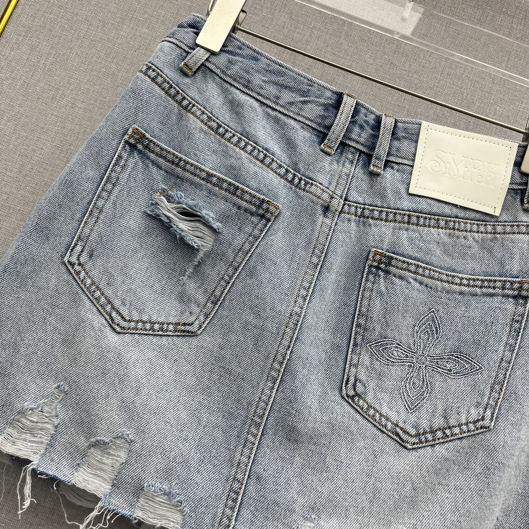 SMFKスカートニットスーパーコピー デニム 柔らかい シンプル 激安品 レディース ブルー_8