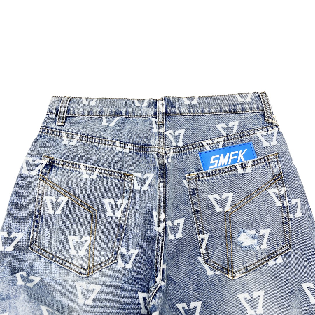 SMFKズボン名前ｎ級品 シンプル パンツ 夏 新作登場 デニム ジンーズ ゆったりレディース ブルー_9