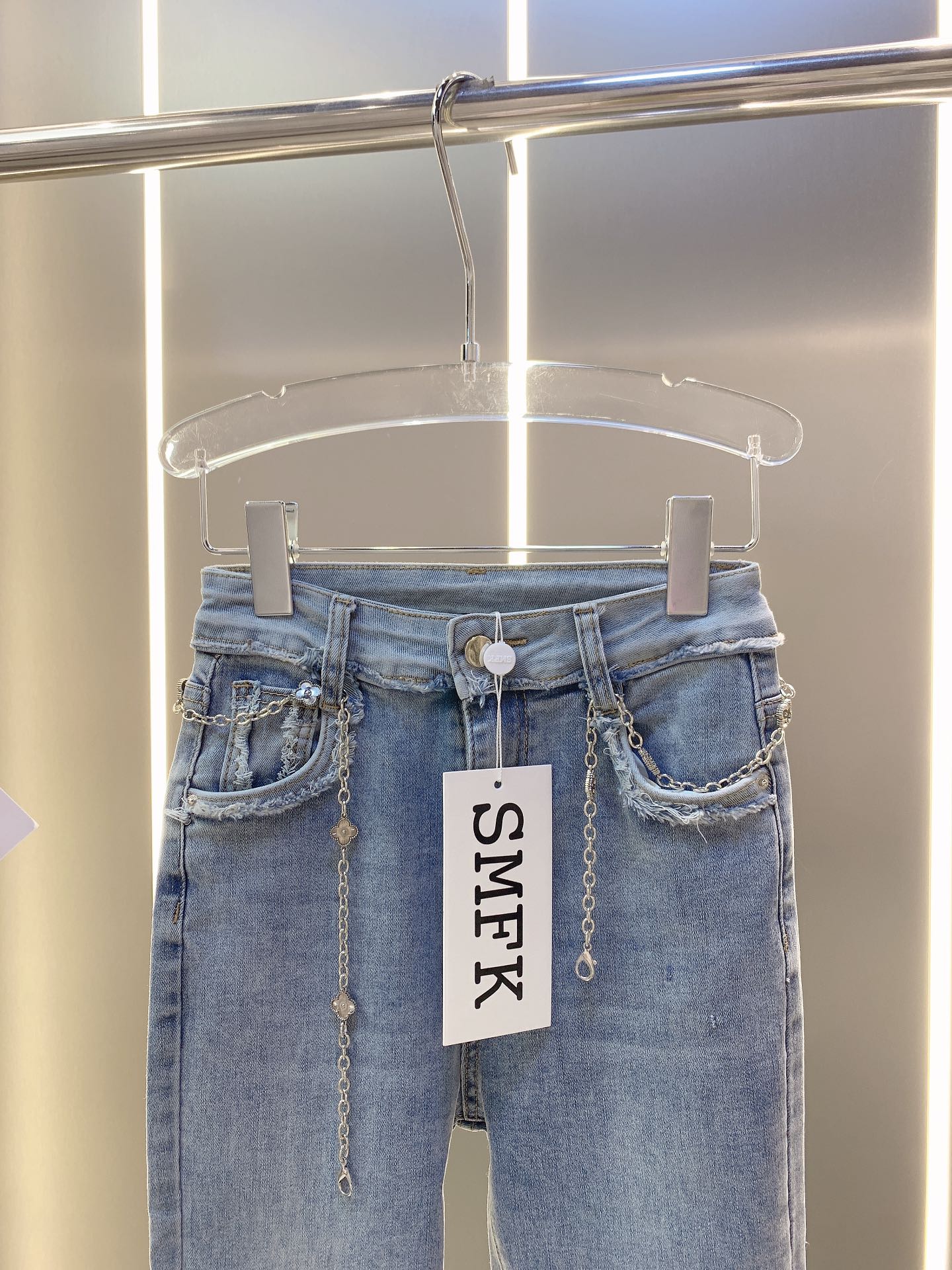 SMFKヤンキース ズボン激安通販 シンプル パンツ 夏 デニムズボン 品質保証安い ファッション ラッパ形 人気 ブルー_2