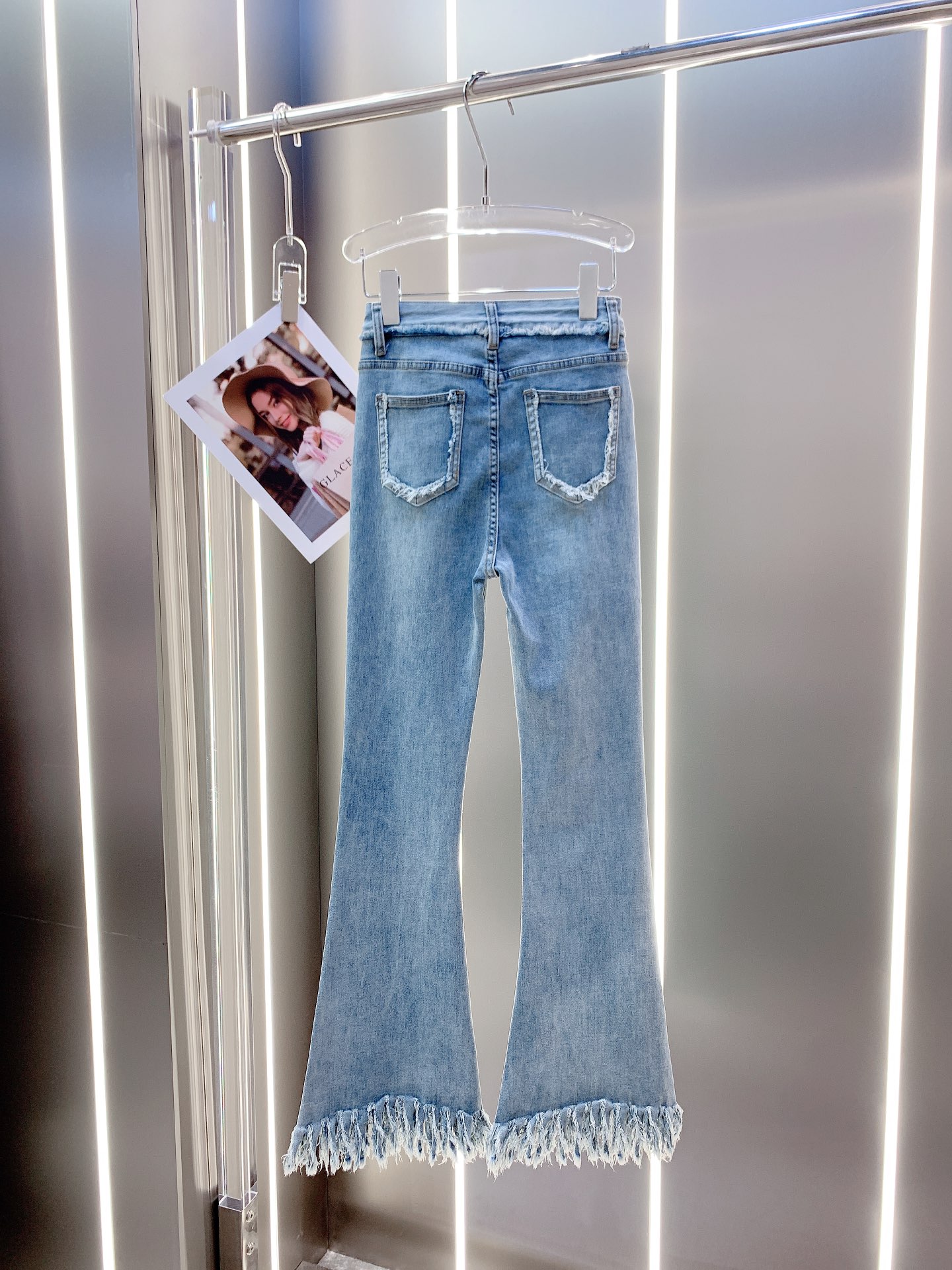 SMFKヤンキース ズボン激安通販 シンプル パンツ 夏 デニムズボン 品質保証安い ファッション ラッパ形 人気 ブルー_6