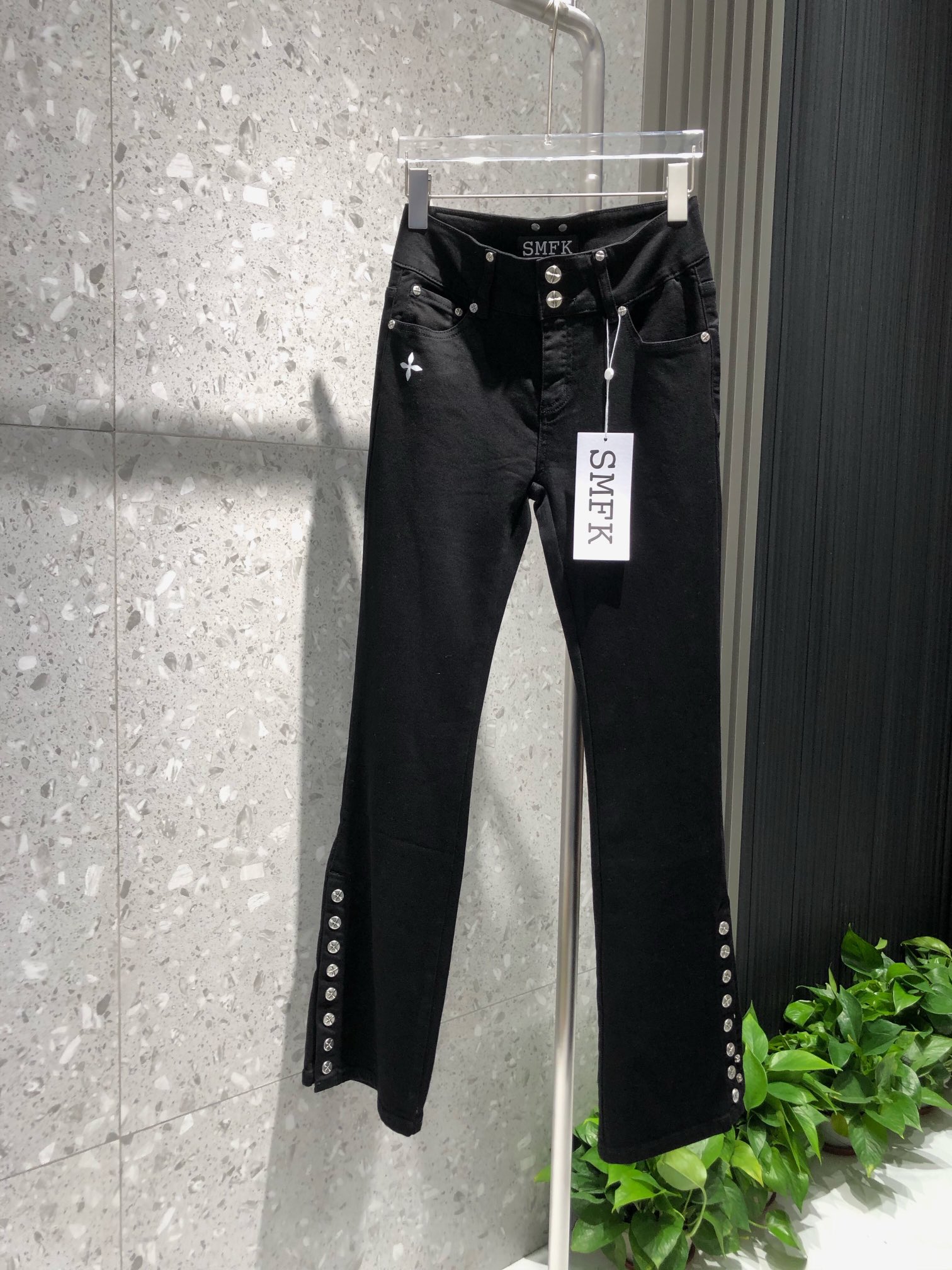 SMFKヤンキーズボンｎ級品 シンプル パンツ 夏 デニムズボン 品質保証 美脚 人気 ブラック_2
