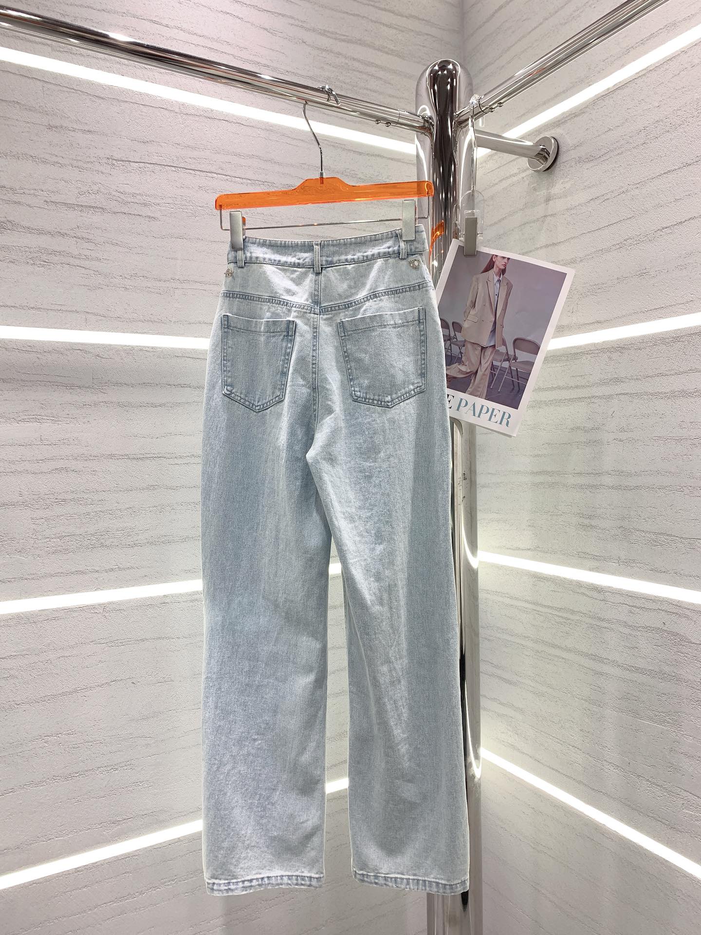 SMFKロック ズボンスーパーコピー シンプル パンツ 夏 デニムズボン 品質保証 美脚 人気 ゆったり ブルー_5