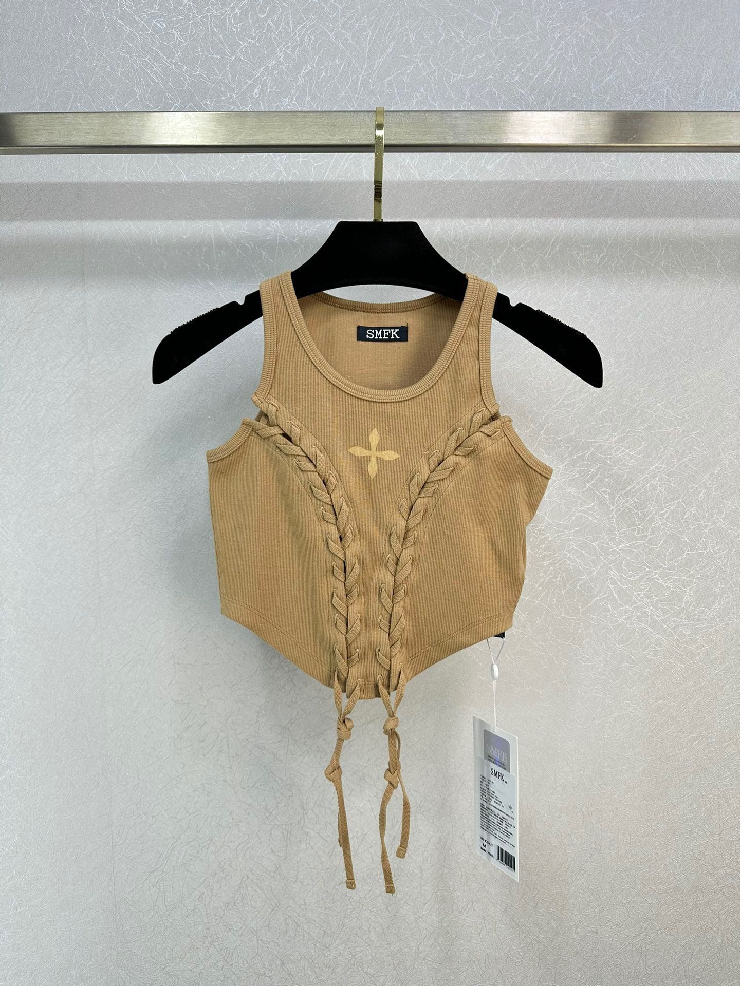 新商品! SMFKtシャツヤーン 専門店スーパーコピー カジュアル ニット 無袖トップス セクシー ブラウン_1