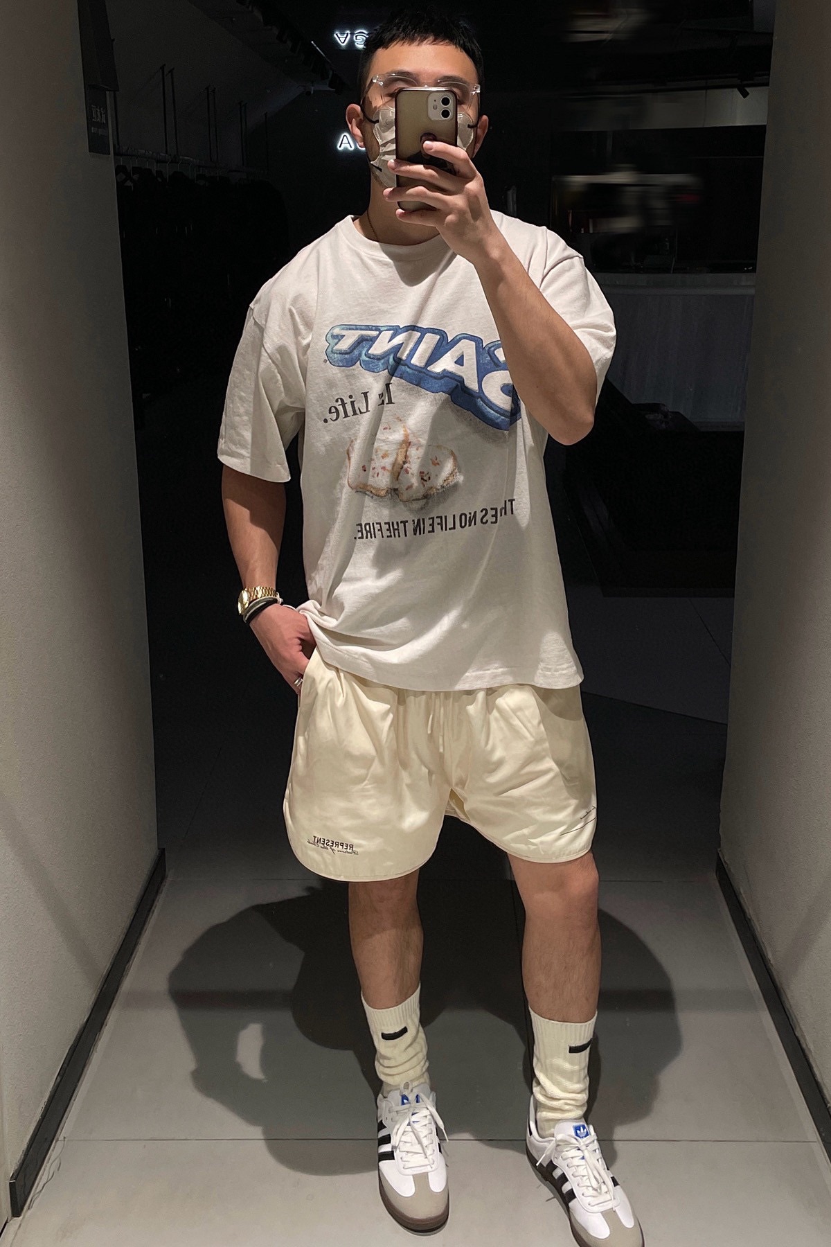 ズボンプレッサー チノパン リプレゼント偽物 純綿 夏服 ショットパンツ 短パン 人気新作 メンズ ホワイト_4