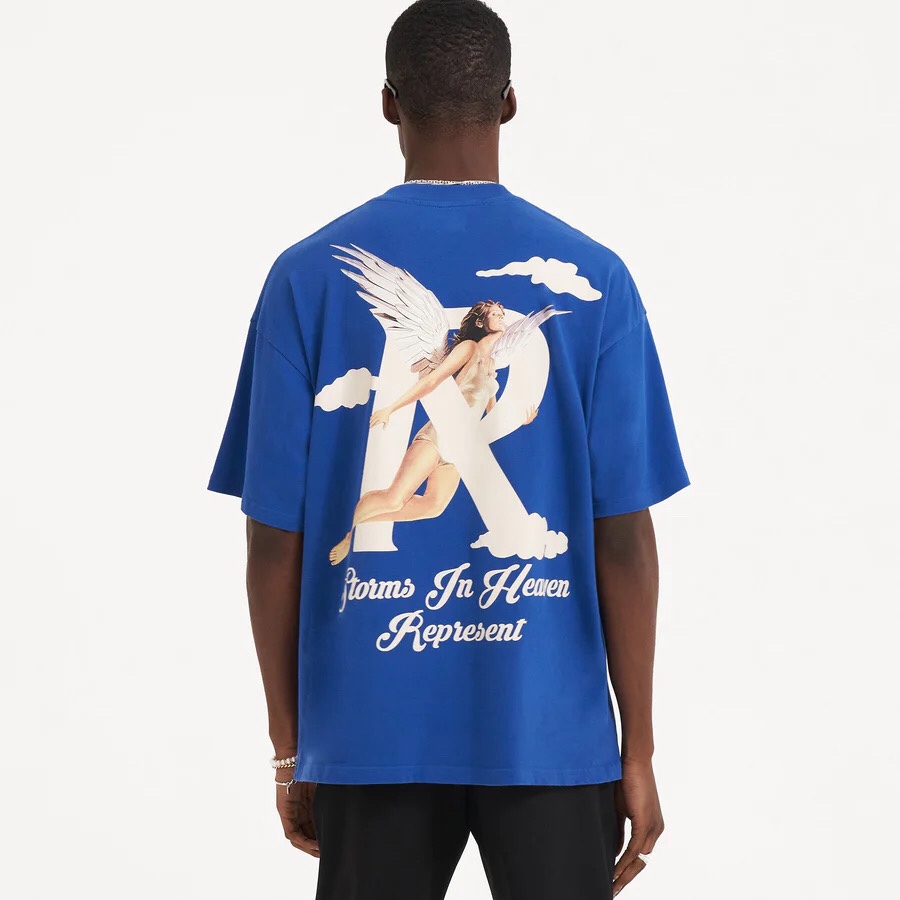 人気セールHOT tシャツ オリジナル プレゼントコピー 純綿 天使プリント 半袖 トップス メンズ 2色可選_2