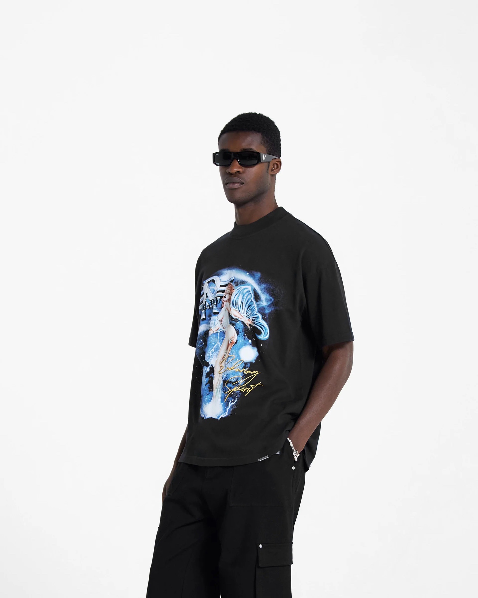 人気定番 リプレゼント 服激安通販 Tシャツ 純綿トップス 人気 シンプル レデイプリント メンズ ブラック_2