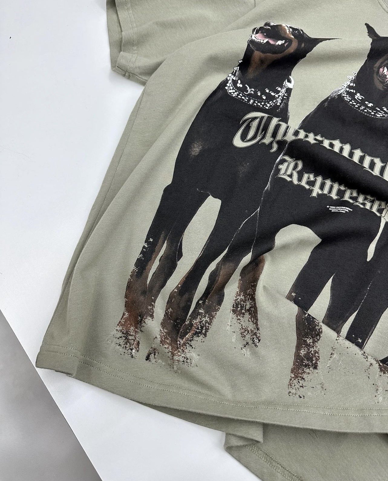 リプレゼント プレゼント アパレルｎ級品 Tシャツ 夏新品 純綿トップス 犬プリント 人気品 グレイ_3