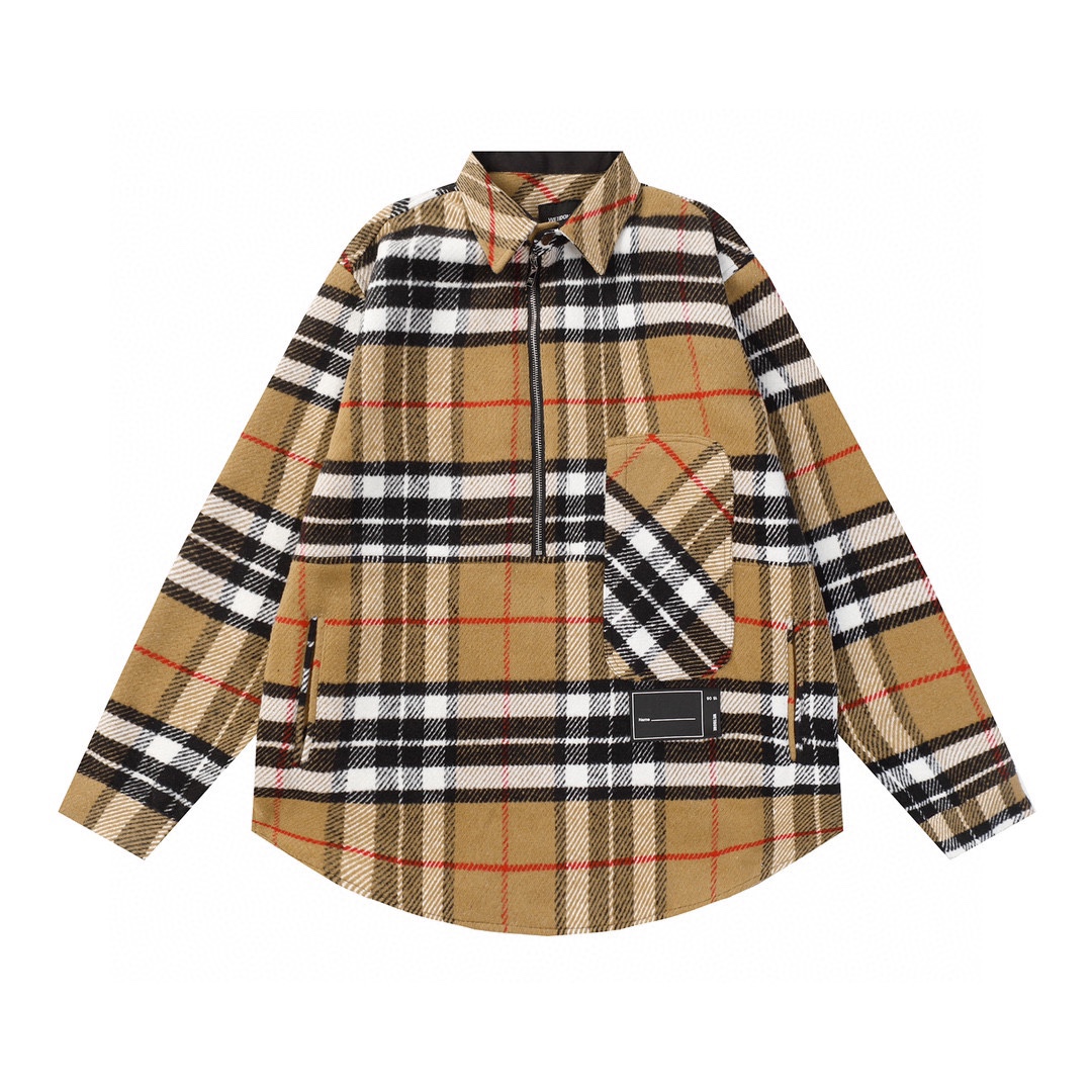 超激得新品 ウェルダン アパレル激安通販 純綿 春秋服 暖かい 人気トップス 格子模様 3色可選 ブラウン_1