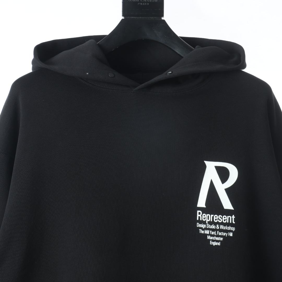 REPRESENT リプレゼント パーカーコピー カジュアルトップス 品質保証 フード付き 純綿 ダブル ブラック_3