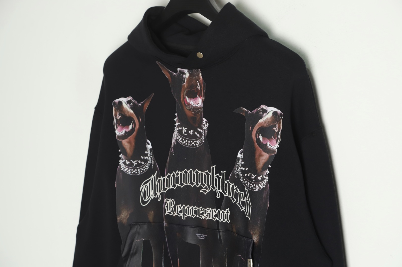 REPRESENT スプレイ パーカー偽物 カジュアルトップス 人気 フード付き 純綿 犬 ブラック_3