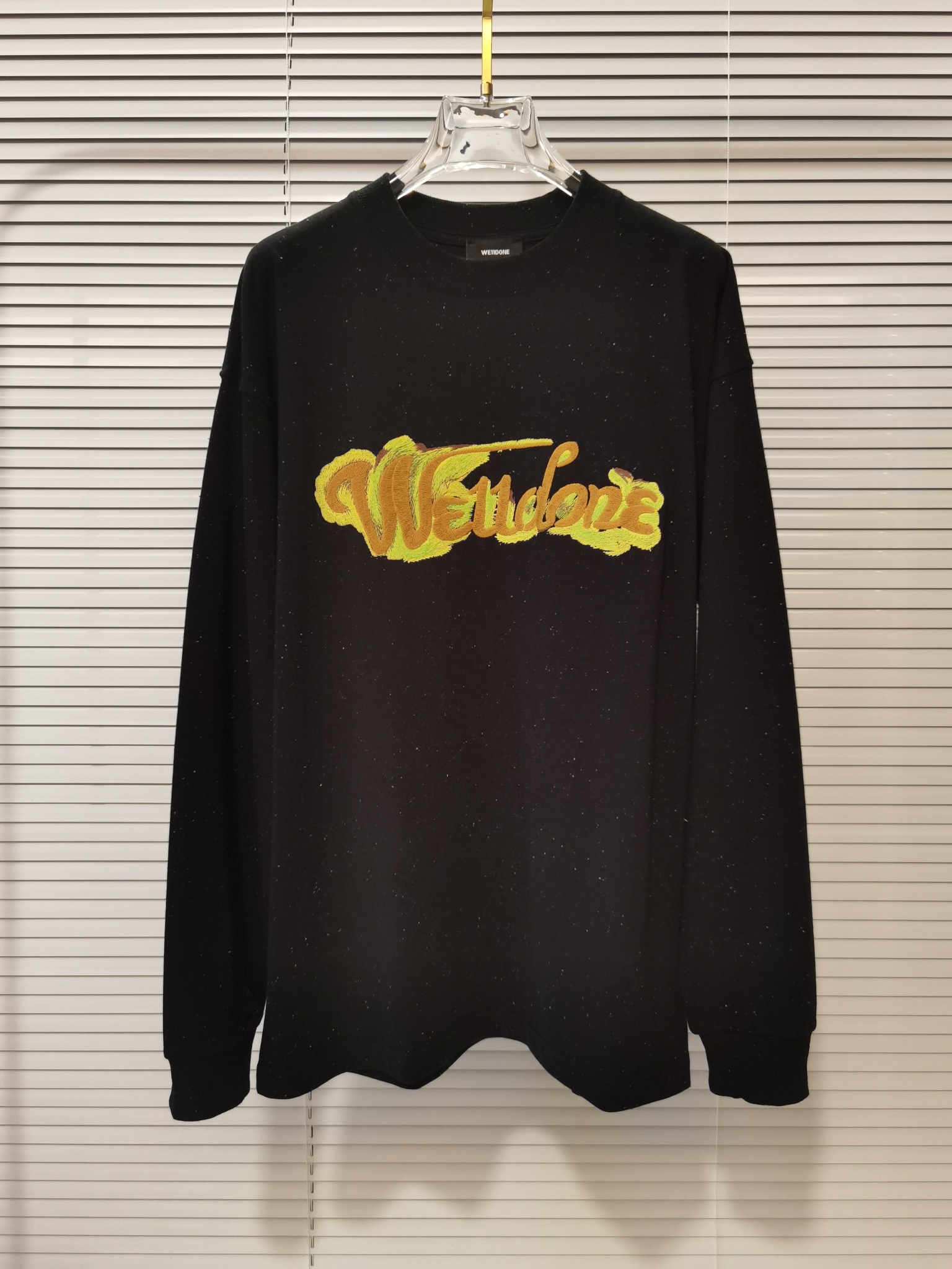 We11done 最安値人気 ウェルダン英語偽物 Tシャツ 純綿トップス シンプル 人気 長袖 ブラック_1