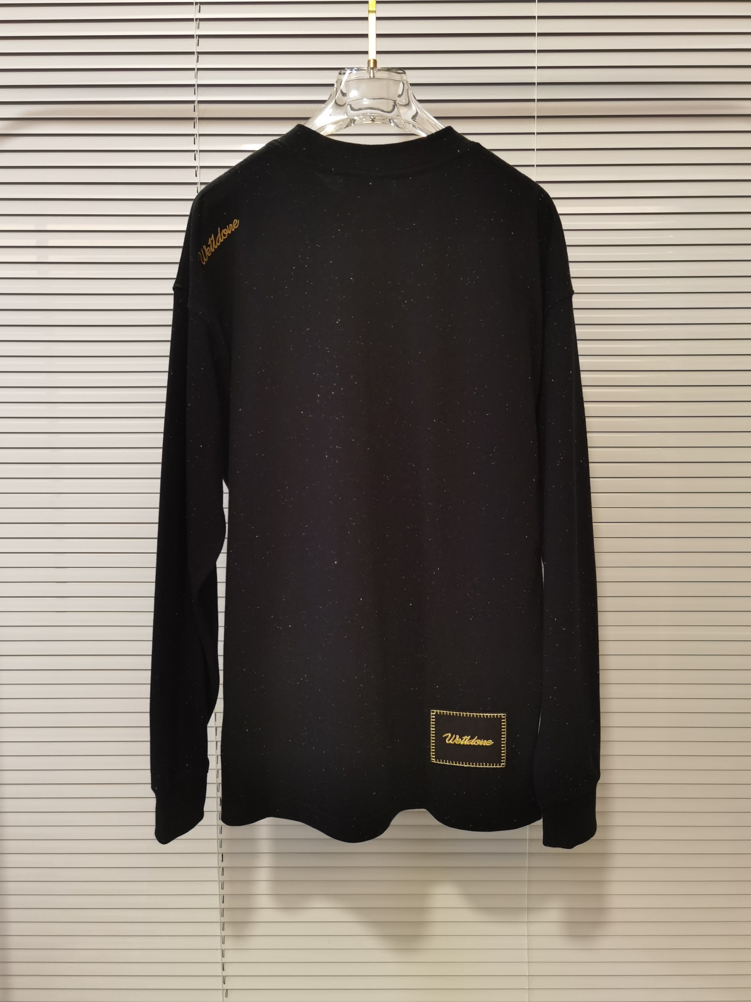 We11done 最安値人気 ウェルダン英語偽物 Tシャツ 純綿トップス シンプル 人気 長袖 ブラック_2