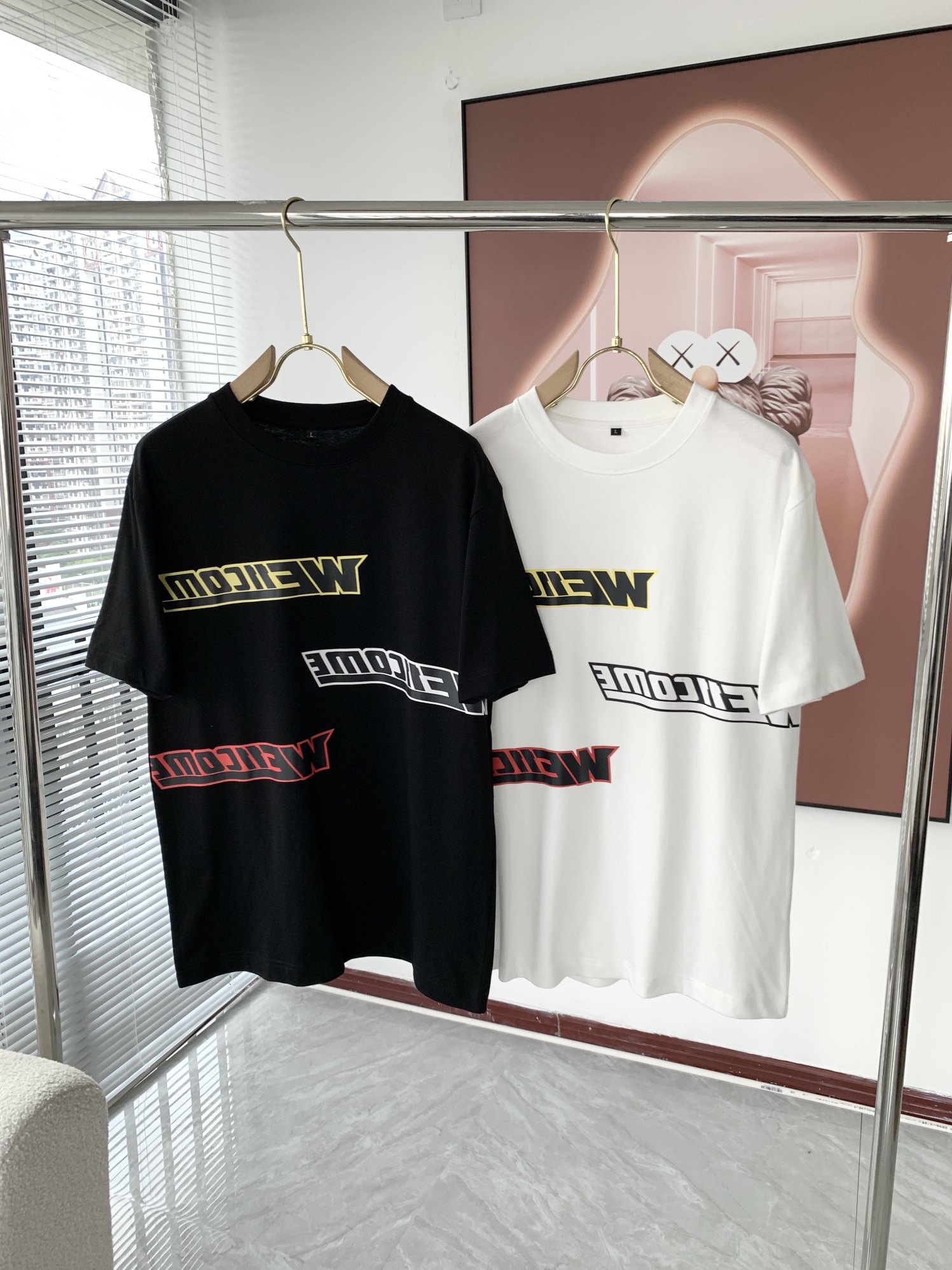 WE11DONE 夏 新作登場 トップウェディングスーパーコピー 純綿 人気 Tシャツ 短袖 ゆったり 柔らかい 2色可選 ホワイト_1
