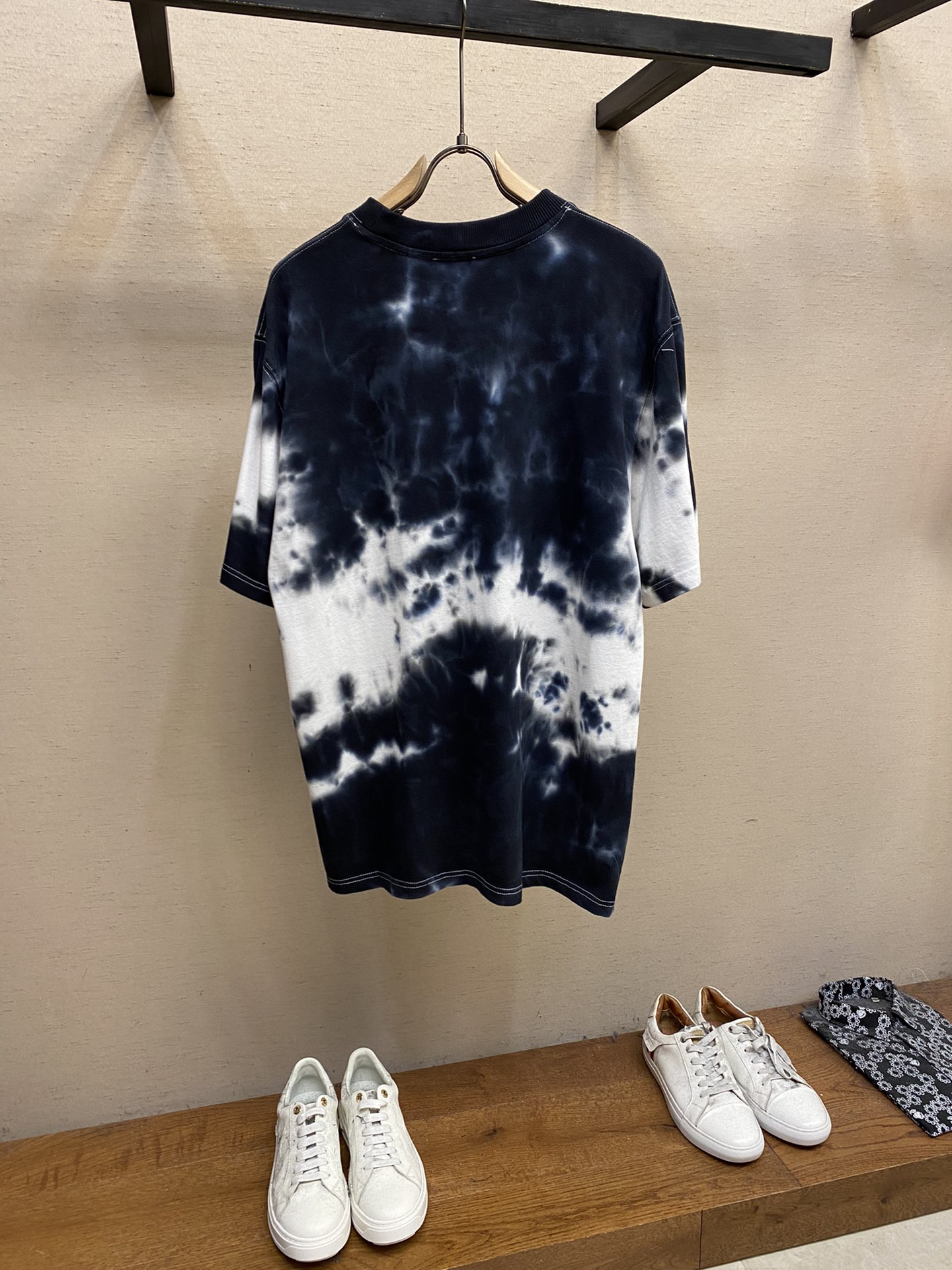 WE11DONE ウェルダン英語コピー ゆったり 純綿トップス 人気 短袖Tシャツ グラデーションカラー 2色可選 ブラック_2