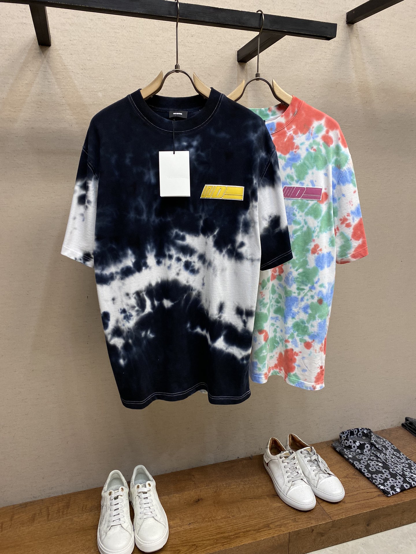 WE11DONE ウェルダン英語コピー ゆったり 純綿トップス 人気 短袖Tシャツ グラデーションカラー 2色可選 ブラック_3