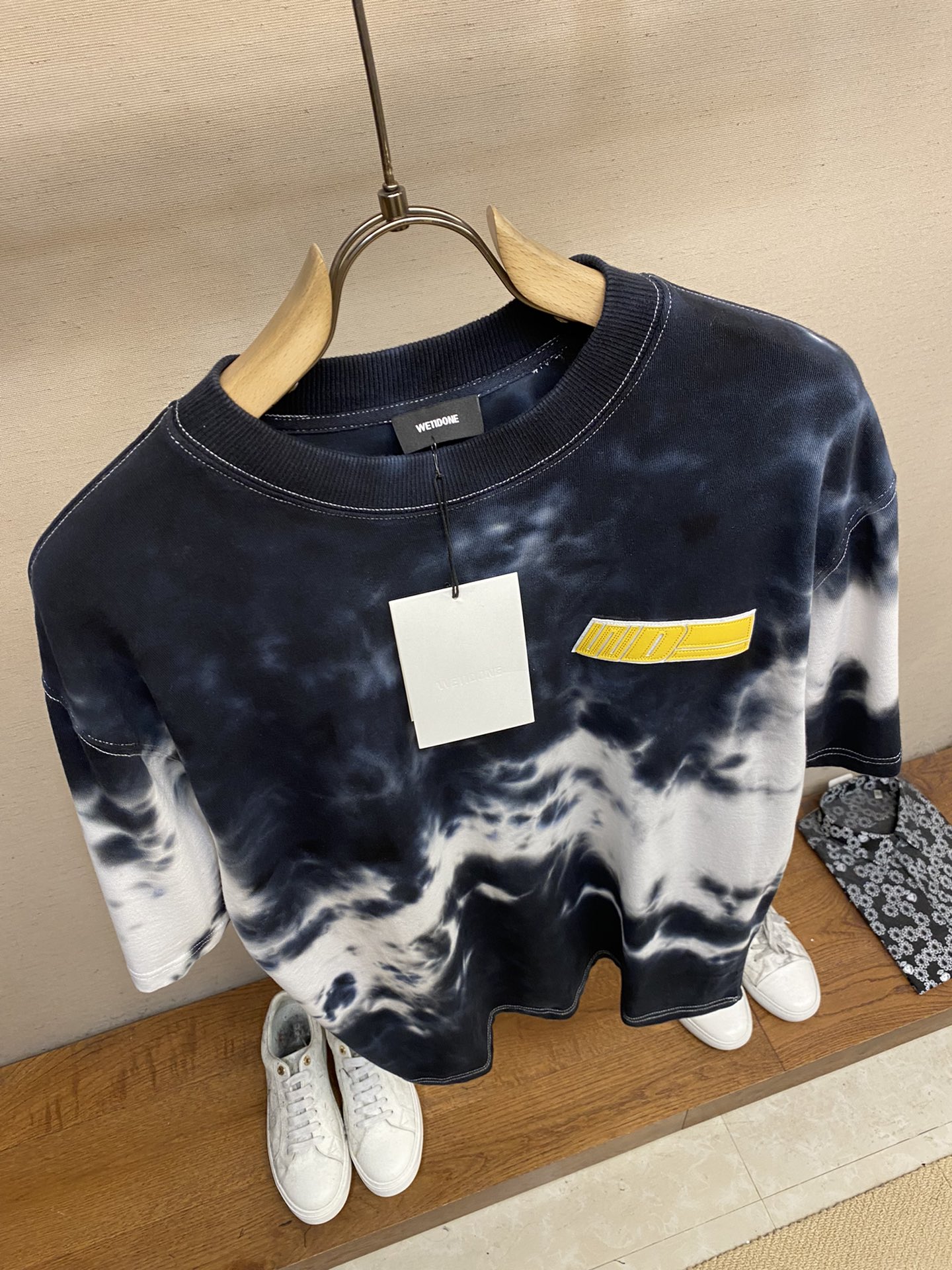 WE11DONE ウェルダン英語コピー ゆったり 純綿トップス 人気 短袖Tシャツ グラデーションカラー 2色可選 ブラック_6