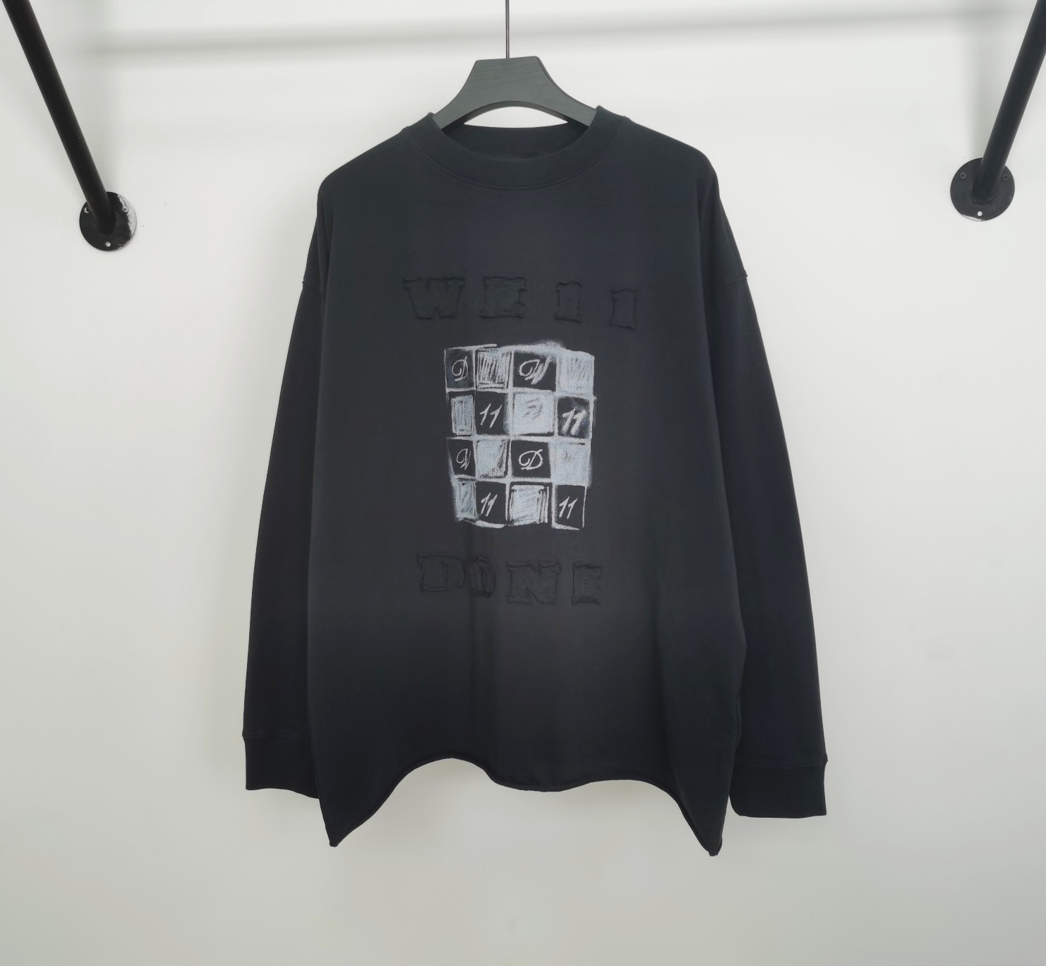 WE11DONE HOT100%新品 トップウェルドスーパーコピー 純綿トップス 人気新作 長袖Tシャツ 2色可選 ブラック_1