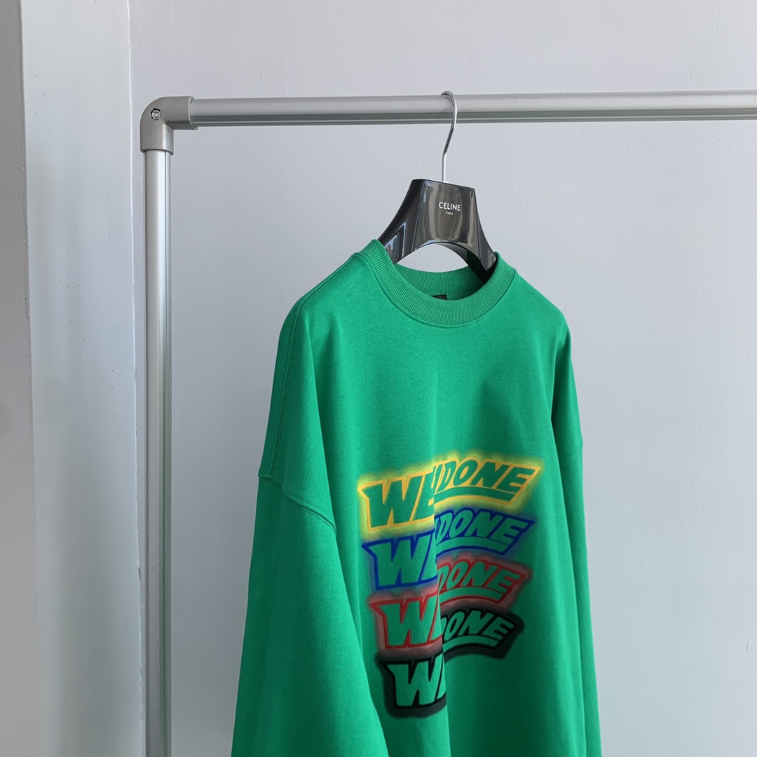WE11DONE 個性的 24年夏新款 ウェルダンとは激安通販 純綿トップス Tシャツ 長袖 ゆったり 柔らかい グリーン_9