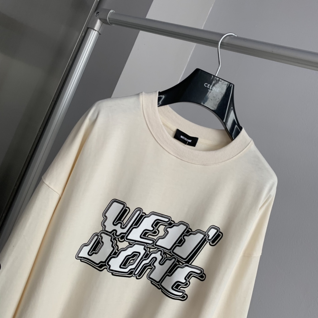 WE11DONE 個性的 トップウェッセルトンスーパーコピー 純綿トップス Tシャツ 長袖 ゆったり 柔らかい ホワイト_2