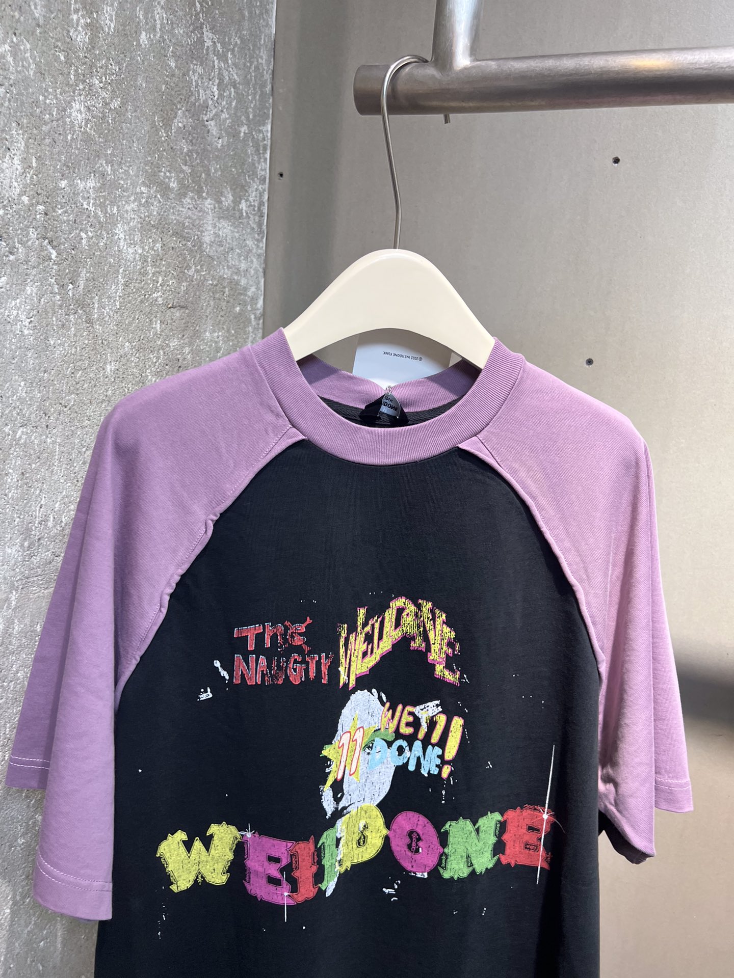 WE11DONE 春夏新作 ウェルダン アパレル激安通販 純綿Tシャツ 短袖 トップス カラフル 2色可選 パープル_2