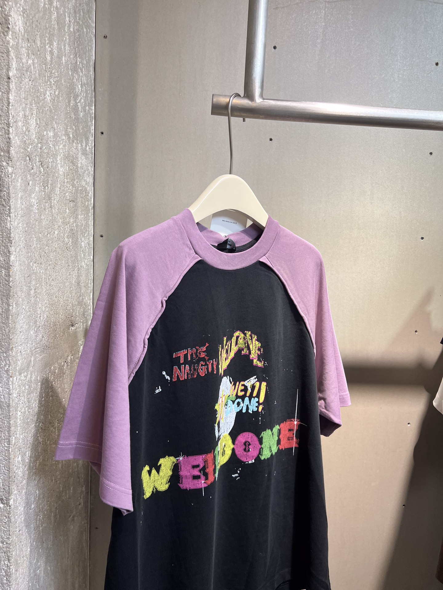 WE11DONE 春夏新作 ウェルダン アパレル激安通販 純綿Tシャツ 短袖 トップス カラフル 2色可選 パープル_3