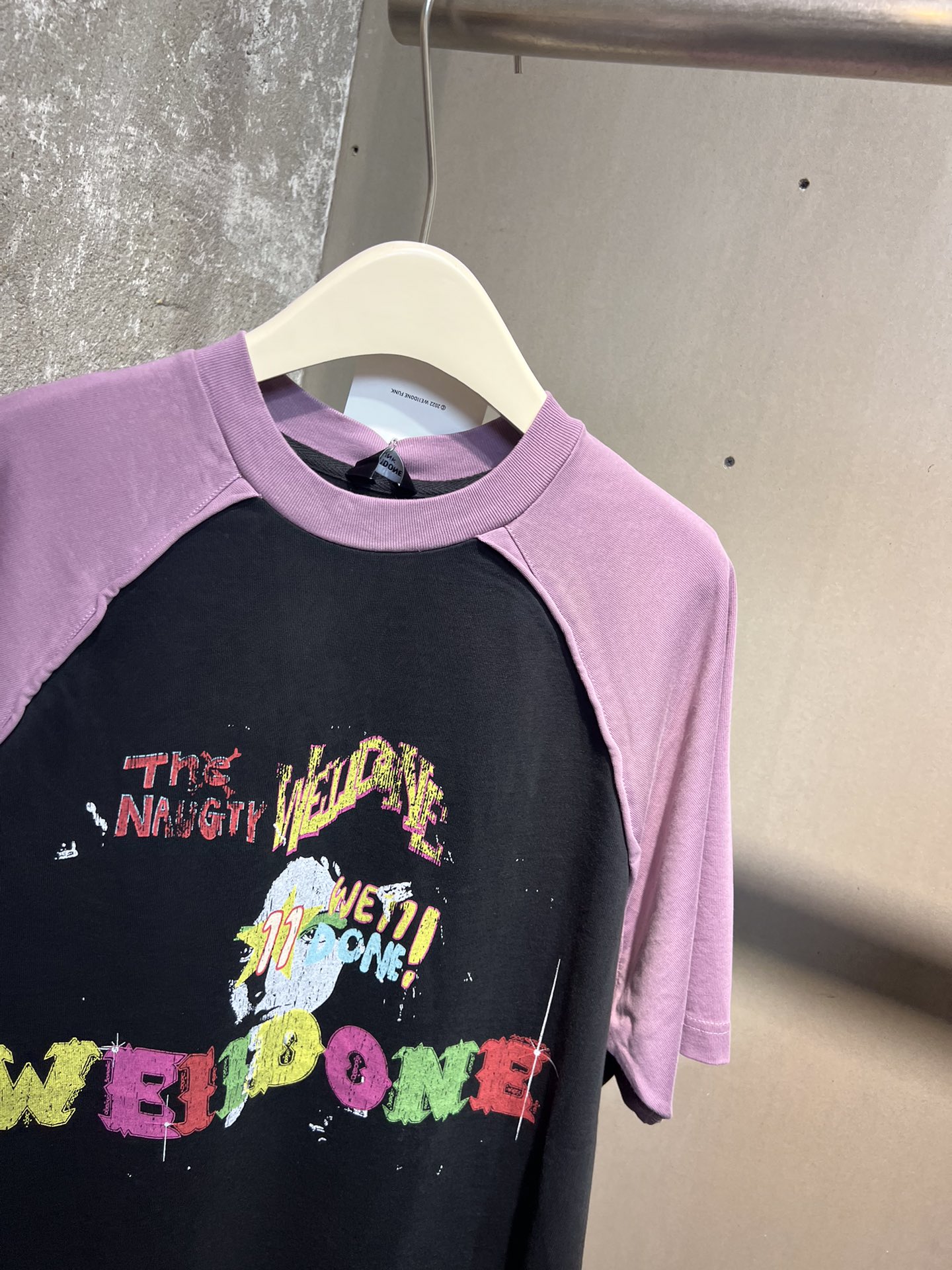 WE11DONE 春夏新作 ウェルダン アパレル激安通販 純綿Tシャツ 短袖 トップス カラフル 2色可選 パープル_4