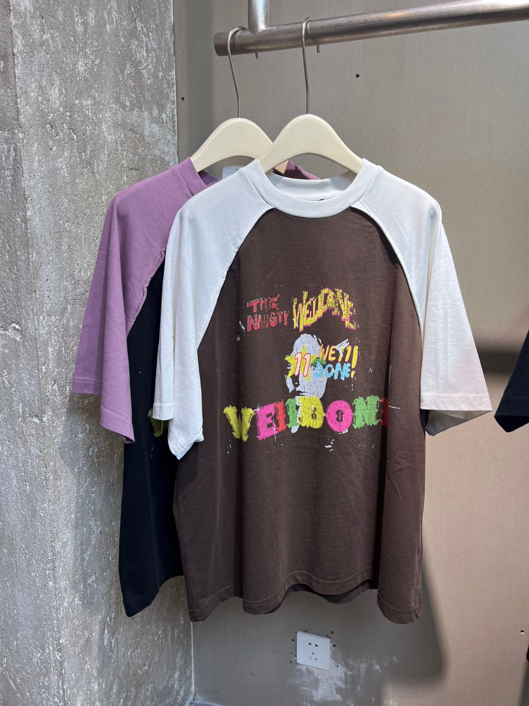 WE11DONE 春夏新作 ウェルダン アパレル激安通販 純綿Tシャツ 短袖 トップス カラフル 2色可選 パープル_7