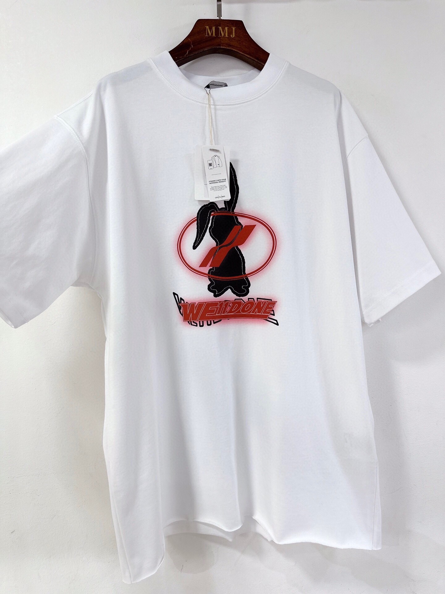 WE11DONE 爽やかな ウェルダン服コピー 純綿Tシャツ 短袖 トップス 兎 人気新作 男女兼用 ホワイト_2