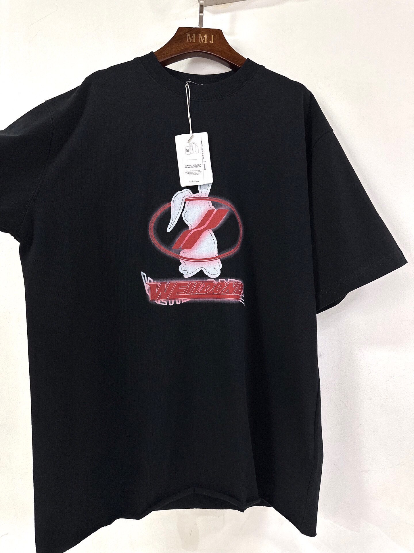 WE11DONE 爽やかな ウェルダン 韓国ｎ級品 純綿Tシャツ 短袖 トップス 兎 人気新作 男女兼用 ブラック_2